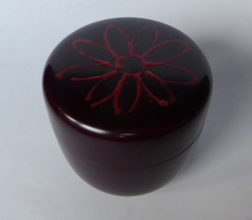 不仙斎　菊の絵中棗