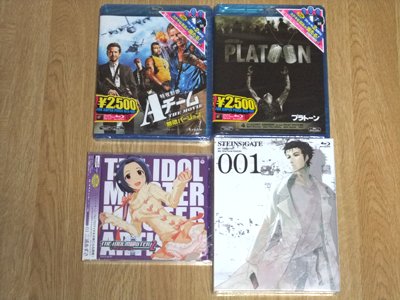 STEINS;GATE Vol.1【初回限定版】、プラトーン [Blu-ray]、特攻野郎Aチーム THE MOVIE（無敵バージョン） [Blu-ray] 、THE IDOLM＠STER MASTER ARTIST 2 -SECOND SEASON- 03 三浦あずさ 